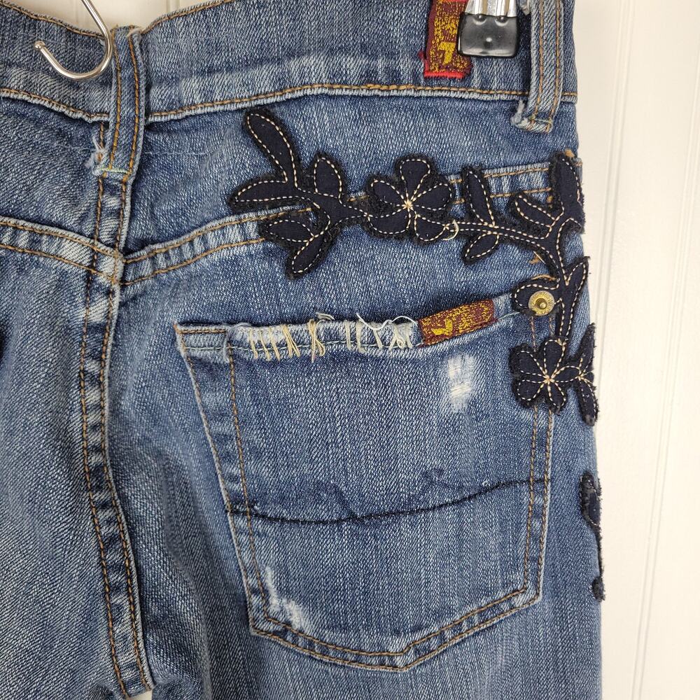 The Great China Wall Blue Boot Cut Jeans with Black Embroidery - Picture 6 of 10